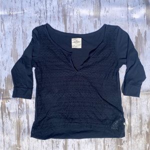 Navy blue hollister medium top